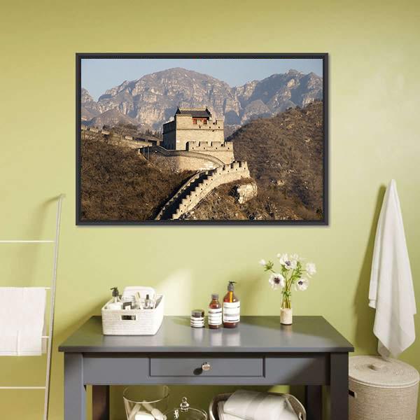 Great Wall Of Badaling China Canvas Wall Art-1 Piece-Floating Frame-24" x 16"-Tiaracle
