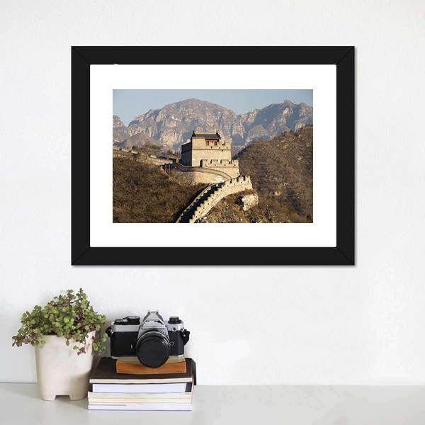 Great Wall Of Badaling China Canvas Wall Art-1 Piece-Framed Print-20" x 16"-Tiaracle