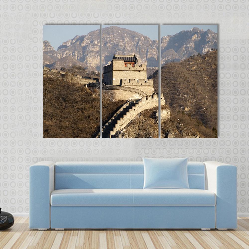 Great Wall Of Badaling China Canvas Wall Art-3 Horizontal-Gallery Wrap-37" x 24"-Tiaracle