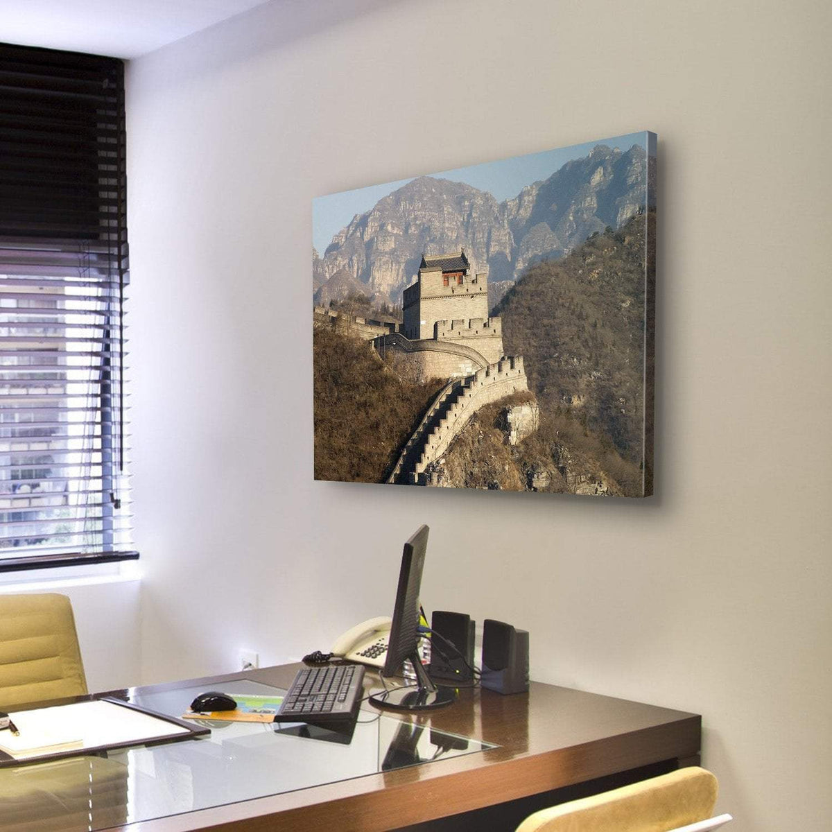 Great Wall Of Badaling China Canvas Wall Art-3 Horizontal-Gallery Wrap-25" x 16"-Tiaracle