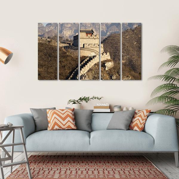Great Wall Of Badaling China Canvas Wall Art-5 Horizontal-Gallery Wrap-22" x 12"-Tiaracle