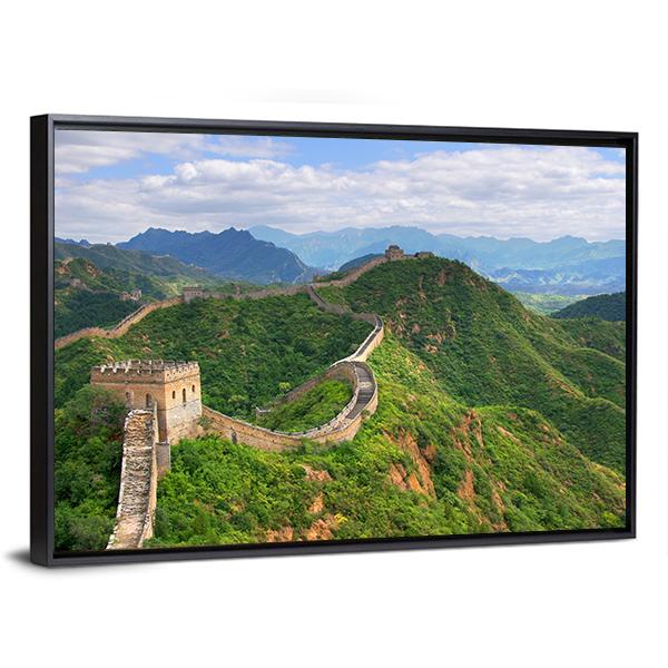 Great Wall Of China In Summer Canvas Wall Art-3 Horizontal-Gallery Wrap-25" x 16"-Tiaracle