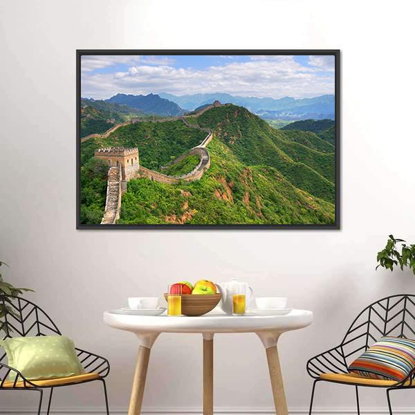 Great Wall Of China In Summer Canvas Wall Art-3 Horizontal-Gallery Wrap-25" x 16"-Tiaracle