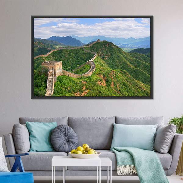 Great Wall Of China In Summer Canvas Wall Art-3 Horizontal-Gallery Wrap-25" x 16"-Tiaracle