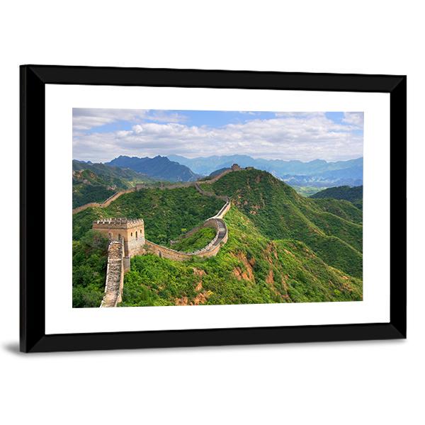 Great Wall Of China In Summer Canvas Wall Art-3 Horizontal-Gallery Wrap-25" x 16"-Tiaracle