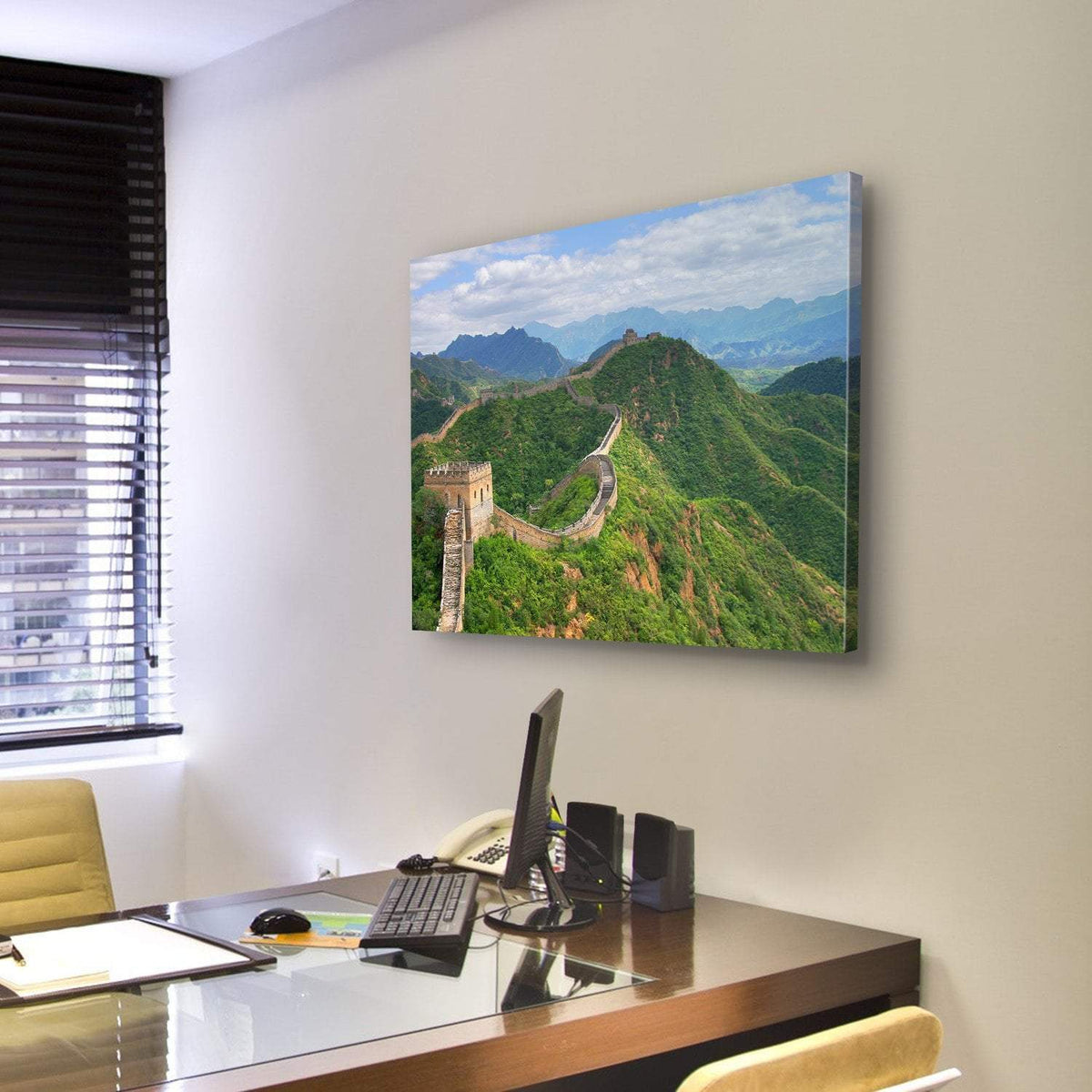 Great Wall Of China In Summer Canvas Wall Art-3 Horizontal-Gallery Wrap-25" x 16"-Tiaracle