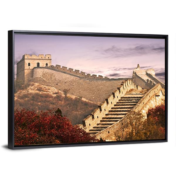Great Wall Of China In The Clouds Canvas Wall Art-3 Horizontal-Gallery Wrap-25" x 16"-Tiaracle