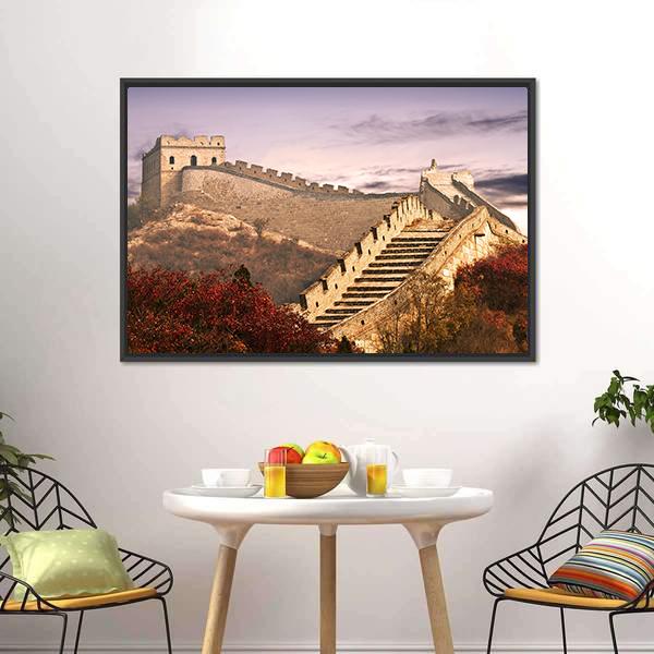 Great Wall Of China In The Clouds Canvas Wall Art-3 Horizontal-Gallery Wrap-25" x 16"-Tiaracle