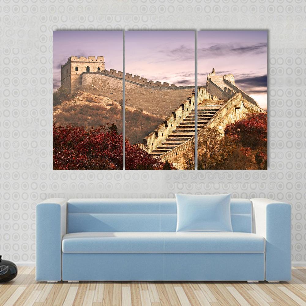 Great Wall Of China In The Clouds Canvas Wall Art-3 Horizontal-Gallery Wrap-37" x 24"-Tiaracle