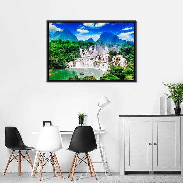 Great Waterfalls Canvas Wall Art-3 Horizontal-Gallery Wrap-25" x 16"-Tiaracle