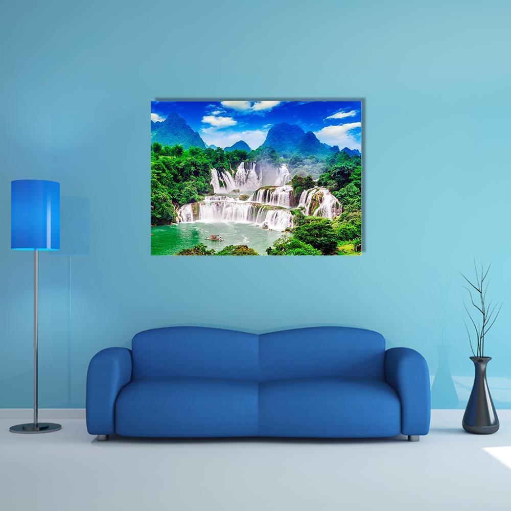 Great Waterfalls Canvas Wall Art-1 Piece-Gallery Wrap-48" x 32"-Tiaracle