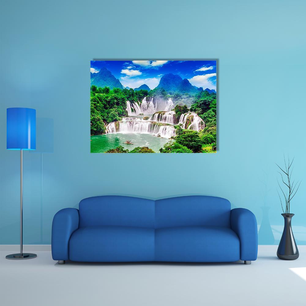 Great Waterfalls Canvas Wall Art-4 Pop-Gallery Wrap-50" x 32"-Tiaracle