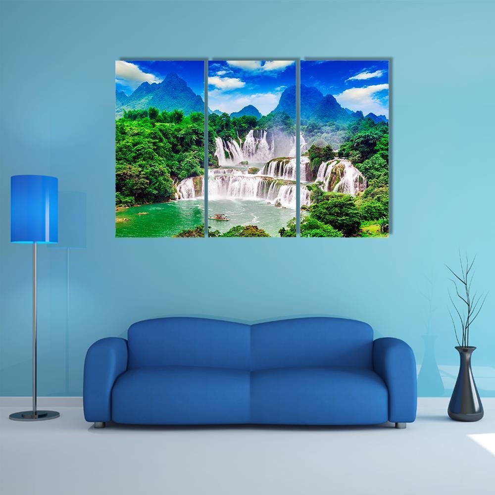 Great Waterfalls Canvas Wall Art-3 Horizontal-Gallery Wrap-37" x 24"-Tiaracle