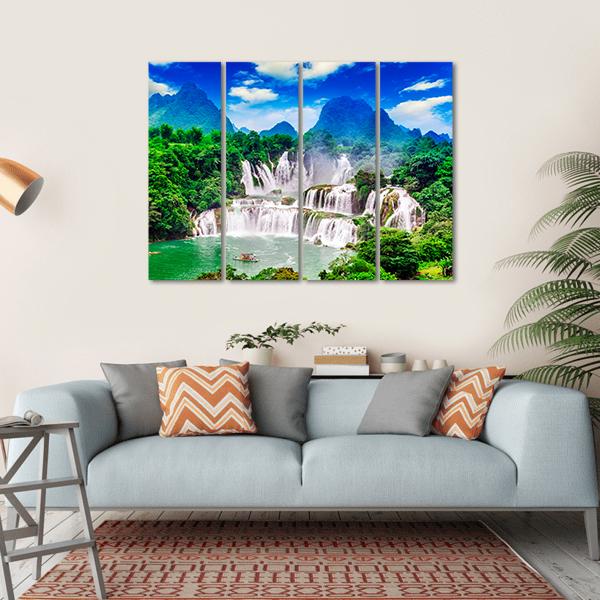 Great Waterfalls Canvas Wall Art-4 Horizontal-Gallery Wrap-34" x 24"-Tiaracle