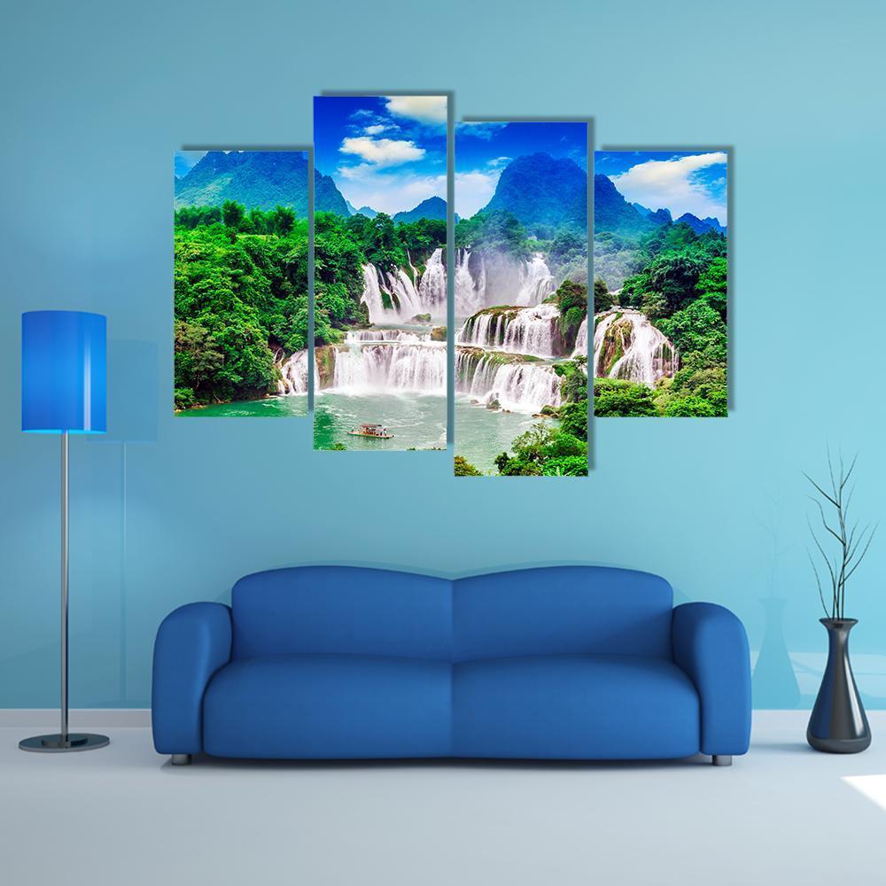 Great Waterfalls Canvas Wall Art-4 Pop-Gallery Wrap-50" x 32"-Tiaracle