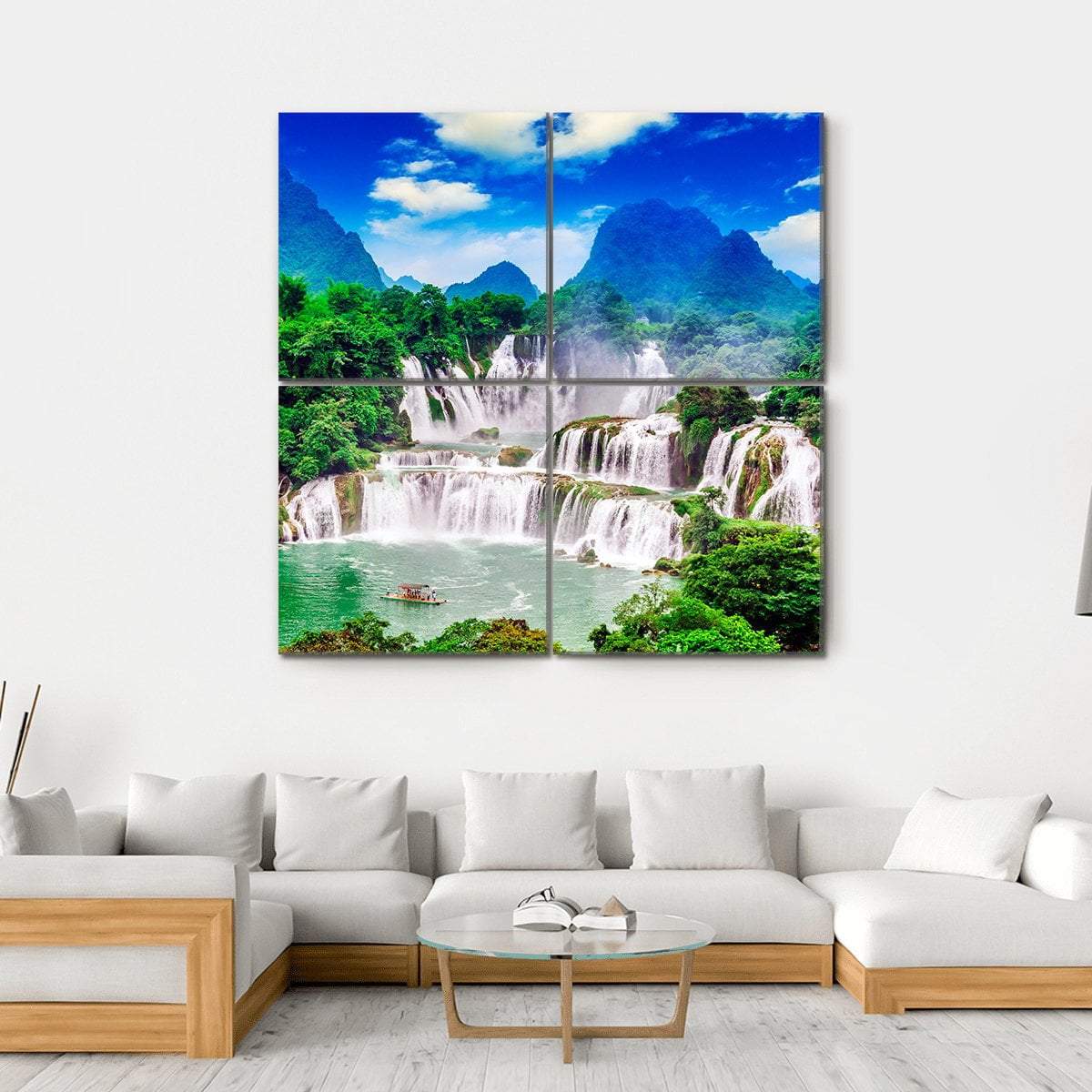 Great Waterfalls Canvas Wall Art-4 Square-Gallery Wrap-17" x 17"-Tiaracle