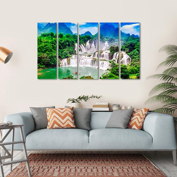 Great Waterfalls Canvas Wall Art-5 Horizontal-Gallery Wrap-22" x 12"-Tiaracle