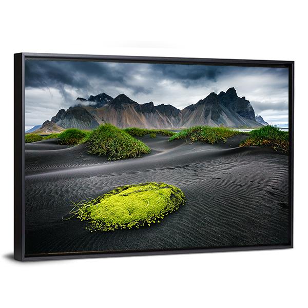 Great Wind Rippled Beach Black Sand Canvas Wall Art-3 Horizontal-Gallery Wrap-25" x 16"-Tiaracle