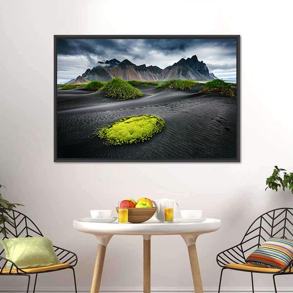 Great Wind Rippled Beach Black Sand Canvas Wall Art-3 Horizontal-Gallery Wrap-25" x 16"-Tiaracle