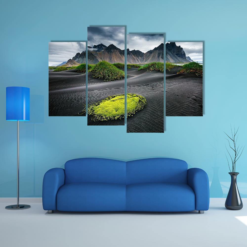 Great Wind Rippled Beach Black Sand Canvas Wall Art-4 Pop-Gallery Wrap-50" x 32"-Tiaracle