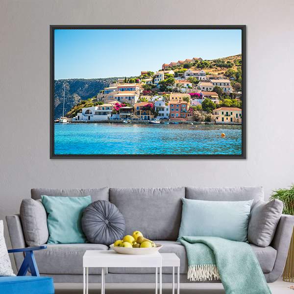Greek Island Kefalonia Canvas Wall Art-3 Horizontal-Gallery Wrap-25" x 16"-Tiaracle