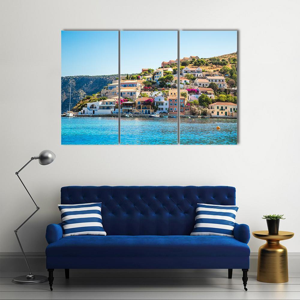 Greek Island Kefalonia Canvas Wall Art-3 Horizontal-Gallery Wrap-37" x 24"-Tiaracle