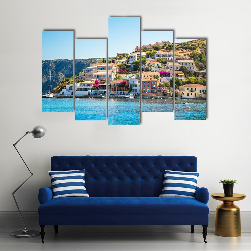 Greek Island Kefalonia Canvas Wall Art-5 Pop-Gallery Wrap-47" x 32"-Tiaracle