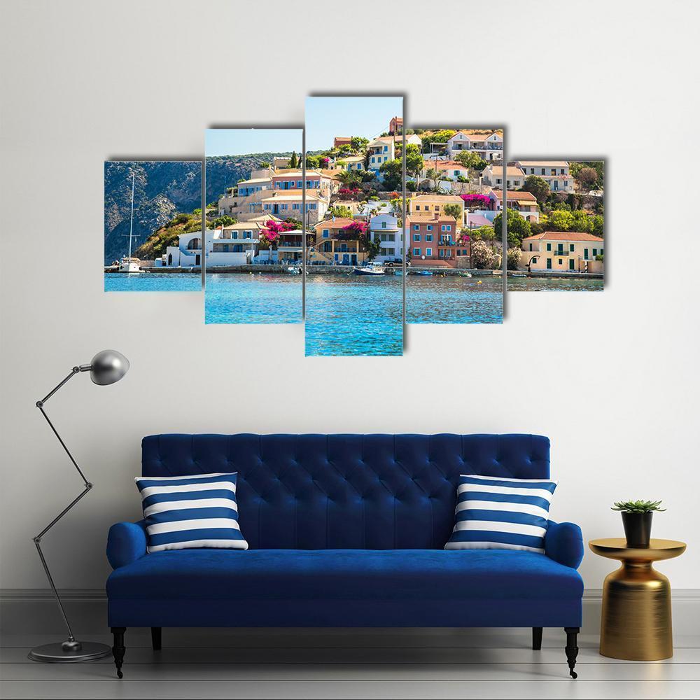 Greek Island Kefalonia Canvas Wall Art-5 Star-Gallery Wrap-62" x 32"-Tiaracle