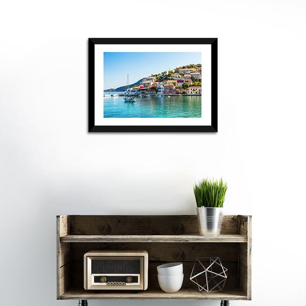 Greek Islands Cityscape Canvas Wall Art-1 Piece-Framed Print-20&quot; x 16&quot;-Tiaracle