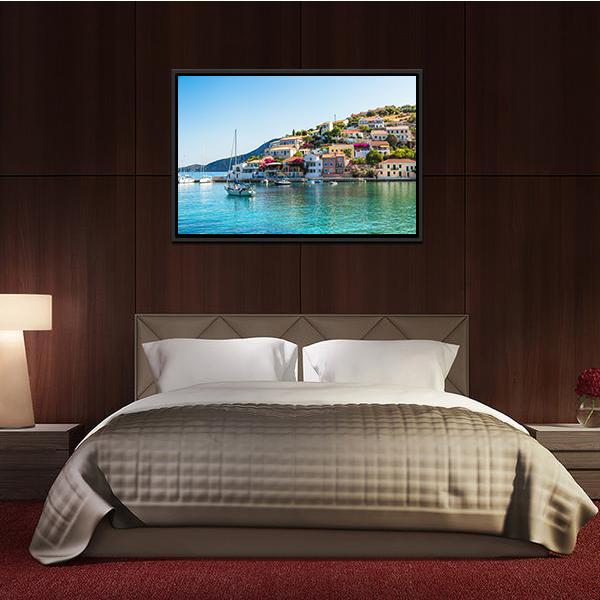 Greek Islands Cityscape Canvas Wall Art-3 Horizontal-Gallery Wrap-25" x 16"-Tiaracle