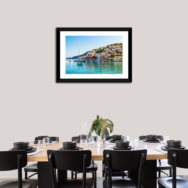 Greek Islands Cityscape Canvas Wall Art-3 Horizontal-Gallery Wrap-25" x 16"-Tiaracle