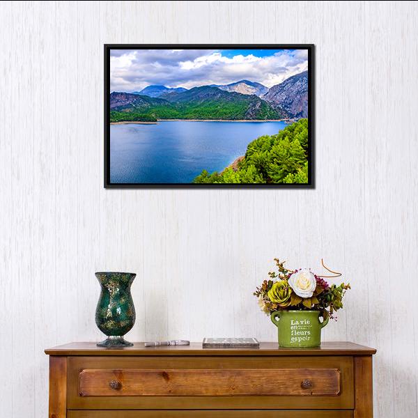 Green Canyon In Turkey Canvas Wall Art-1 Piece-Floating Frame-24" x 16"-Tiaracle