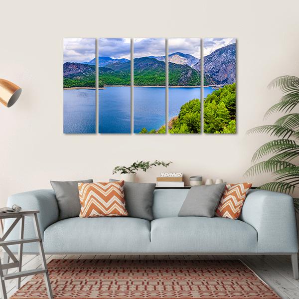 Green Canyon In Turkey Canvas Wall Art-5 Horizontal-Gallery Wrap-22" x 12"-Tiaracle