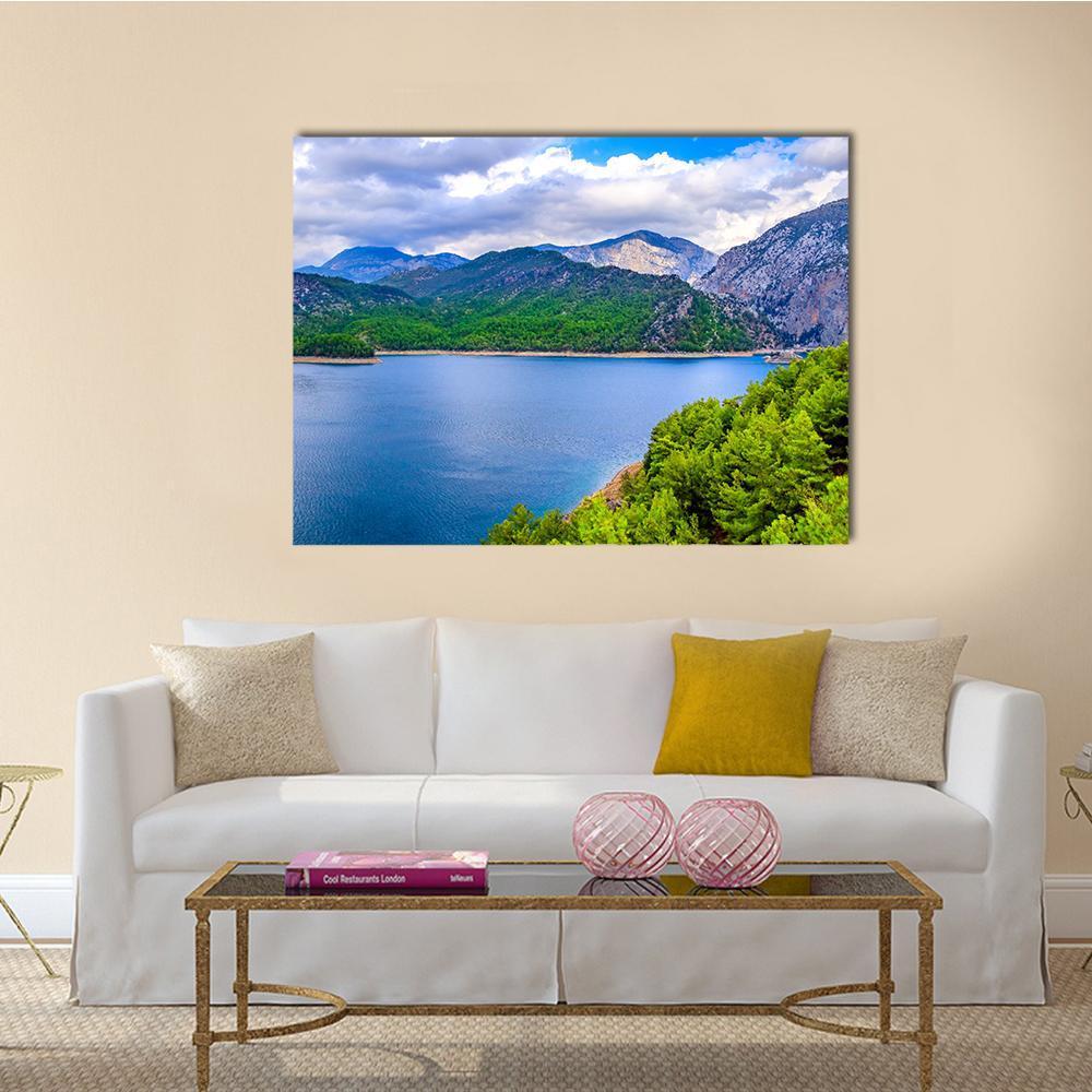 Green Canyon In Turkey Canvas Wall Art-1 Piece-Gallery Wrap-48" x 32"-Tiaracle