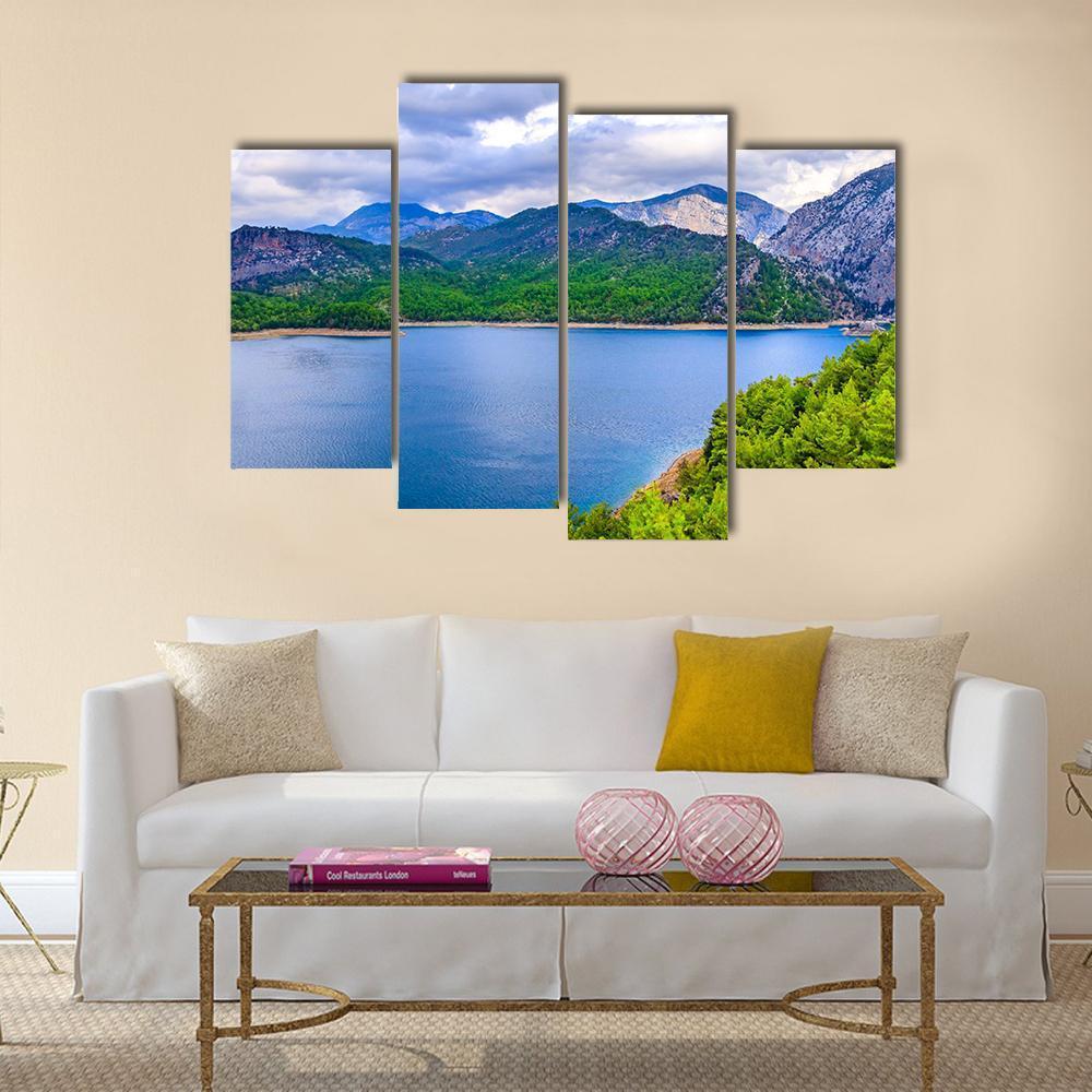 Green Canyon In Turkey Canvas Wall Art-4 Pop-Gallery Wrap-50" x 32"-Tiaracle