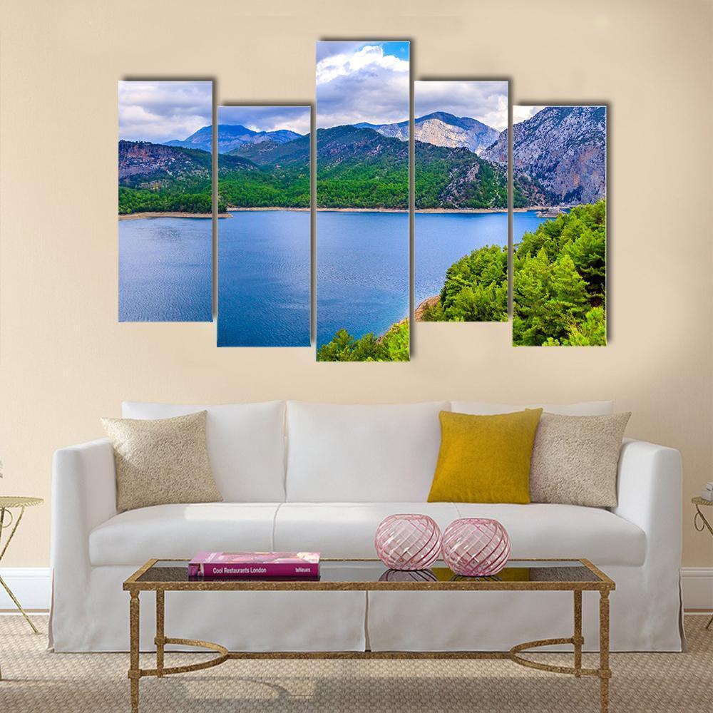 Green Canyon In Turkey Canvas Wall Art-5 Pop-Gallery Wrap-47" x 32"-Tiaracle