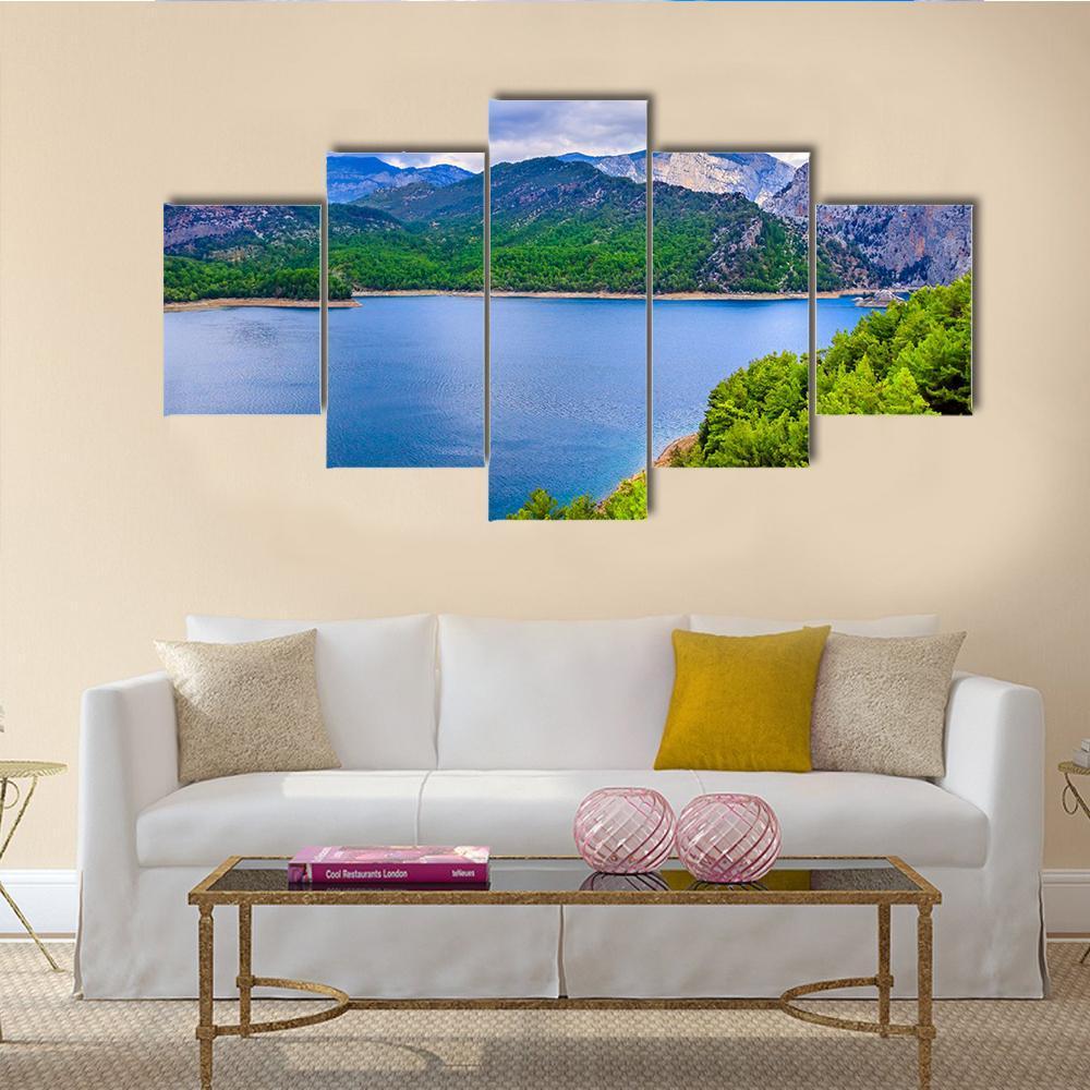 Green Canyon In Turkey Canvas Wall Art-5 Star-Gallery Wrap-62" x 32"-Tiaracle