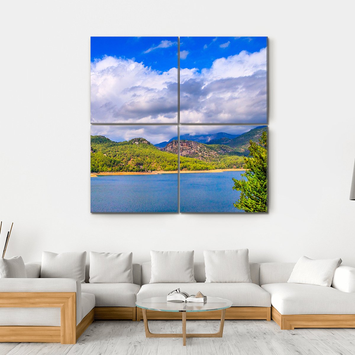 Green Canyon Turkey Canvas Wall Art-4 Square-Gallery Wrap-17" x 17"-Tiaracle