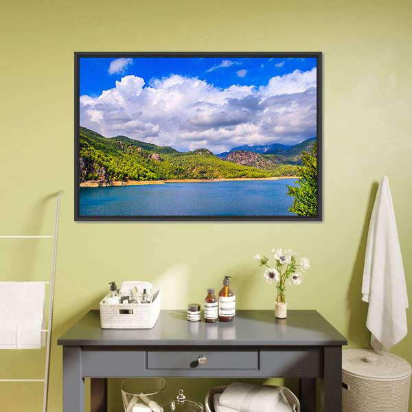 Green Canyon Turkey Canvas Wall Art-1 Piece-Floating Frame-24" x 16"-Tiaracle