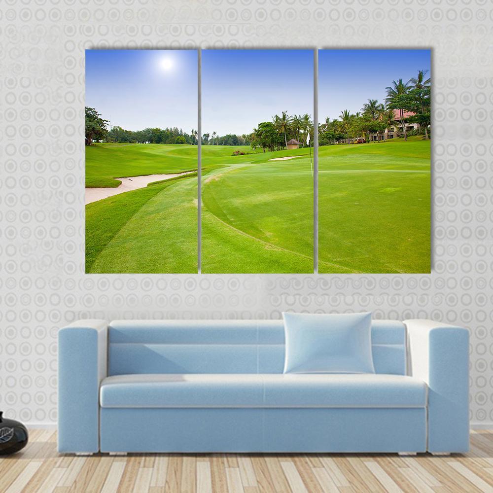 Green Field For Golf Canvas Wall Art-3 Horizontal-Gallery Wrap-37&quot; x 24&quot;-Tiaracle