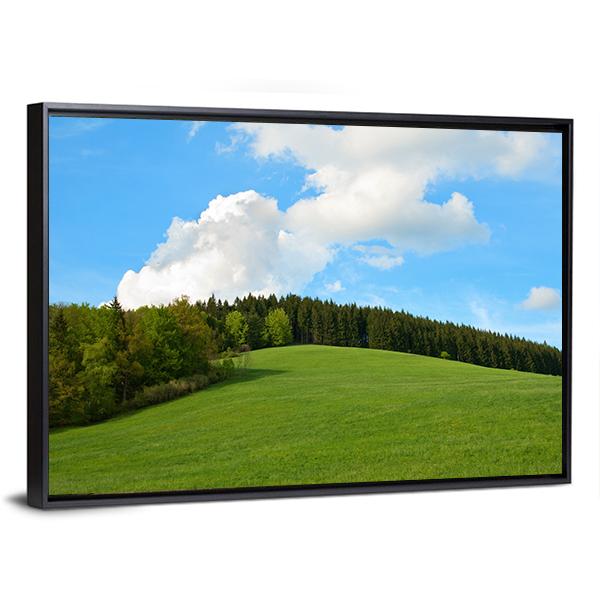 Green Field & Forest Canvas Wall Art-3 Horizontal-Gallery Wrap-25" x 16"-Tiaracle