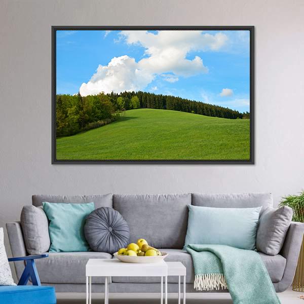 Green Field & Forest Canvas Wall Art-3 Horizontal-Gallery Wrap-25" x 16"-Tiaracle