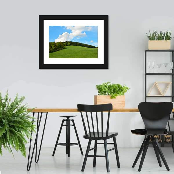 Green Field & Forest Canvas Wall Art-3 Horizontal-Gallery Wrap-25" x 16"-Tiaracle
