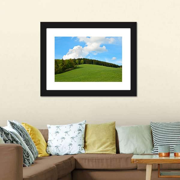 Green Field & Forest Canvas Wall Art-3 Horizontal-Gallery Wrap-25" x 16"-Tiaracle