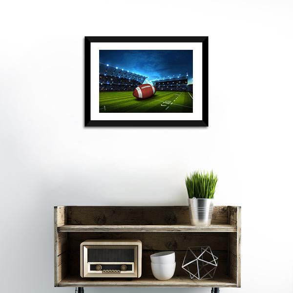 Green Football Stadium Canvas Wall Art-1 Piece-Framed Print-20" x 16"-Tiaracle