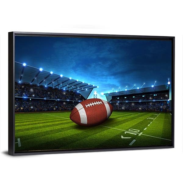 Green Football Stadium Canvas Wall Art-3 Horizontal-Gallery Wrap-25&quot; x 16&quot;-Tiaracle