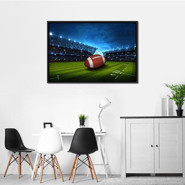 Green Football Stadium Panoramic Canvas Wall Art-1 Piece-36&quot; x 12&quot;-Tiaracle