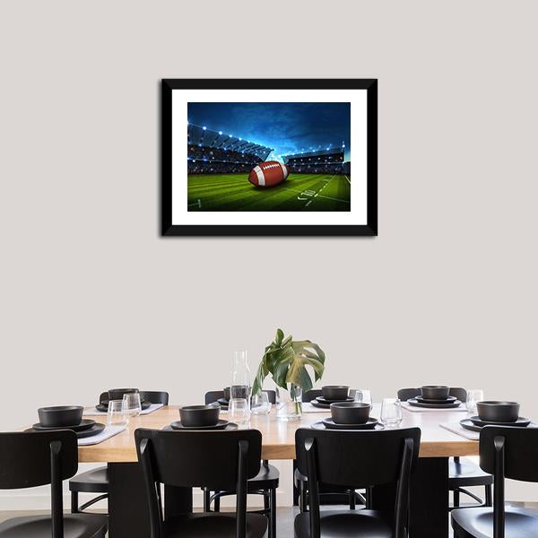 Green Football Stadium Panoramic Canvas Wall Art-1 Piece-36" x 12"-Tiaracle