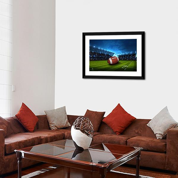 Green Football Stadium Panoramic Canvas Wall Art-1 Piece-36&quot; x 12&quot;-Tiaracle