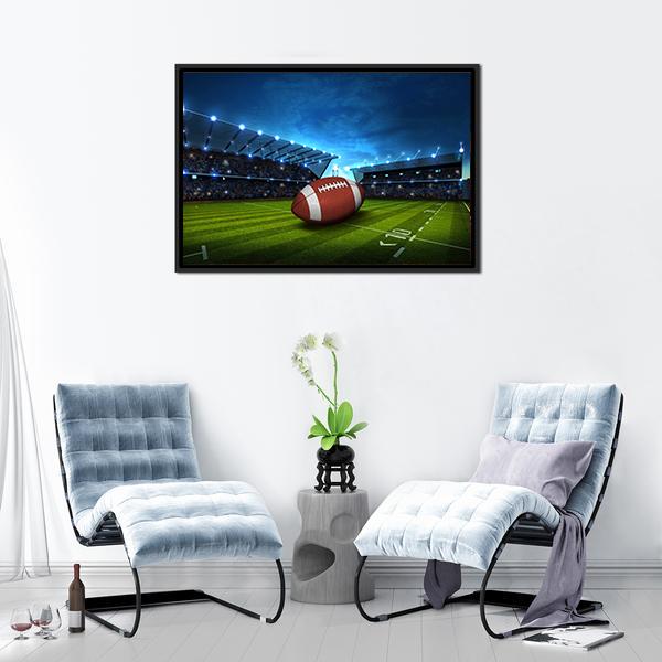 Green Football Stadium Panoramic Canvas Wall Art-1 Piece-36" x 12"-Tiaracle